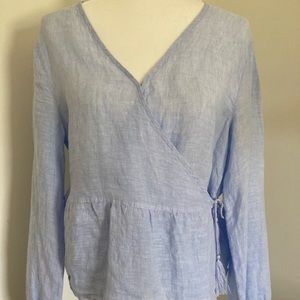 100% linen long sleeve top